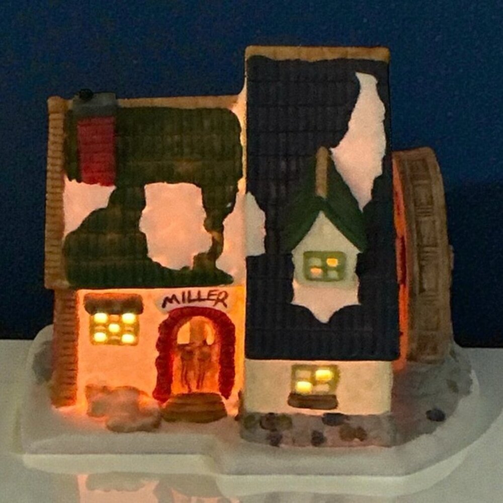 Vintage Village Lighted House Miller Dickens Collectible Towne Series Mill 1995 - Picture 6 of 16